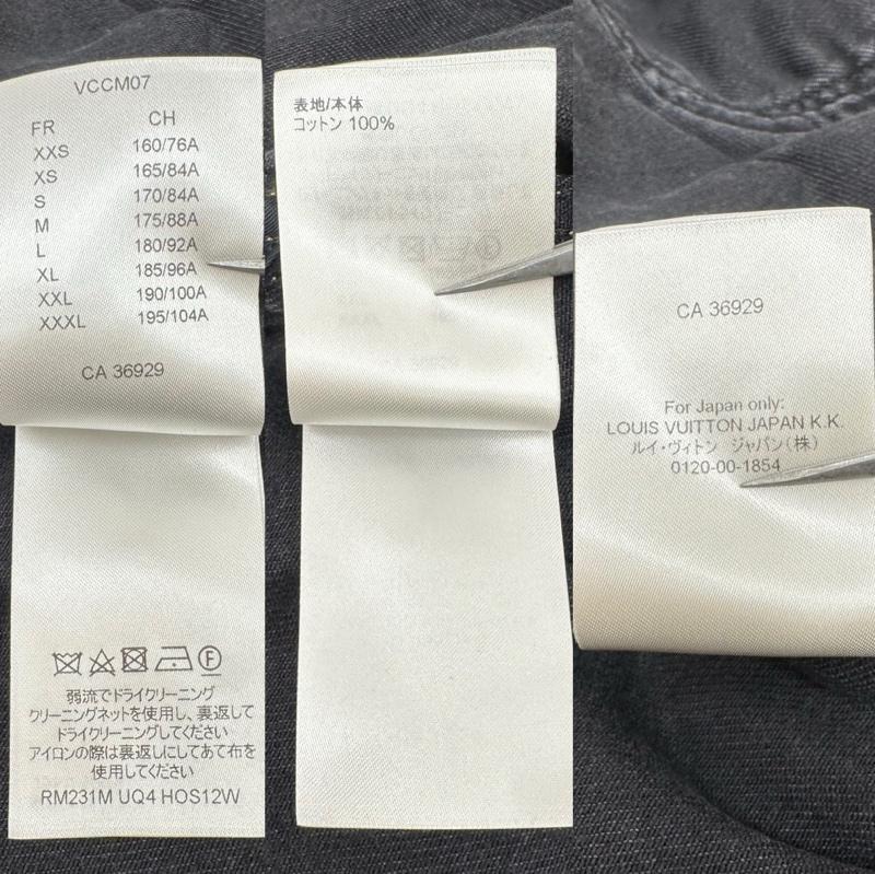 ルイヴィトン LOUIS VUITTON シャツ、ブラウス 長袖 23SS ロゴ 刺繡 金ボタン デニム ワーク シャツ RM231M UQ4 HOS12W XL 黒 / ブラック / black メンズ USED 古着 中古 50148595