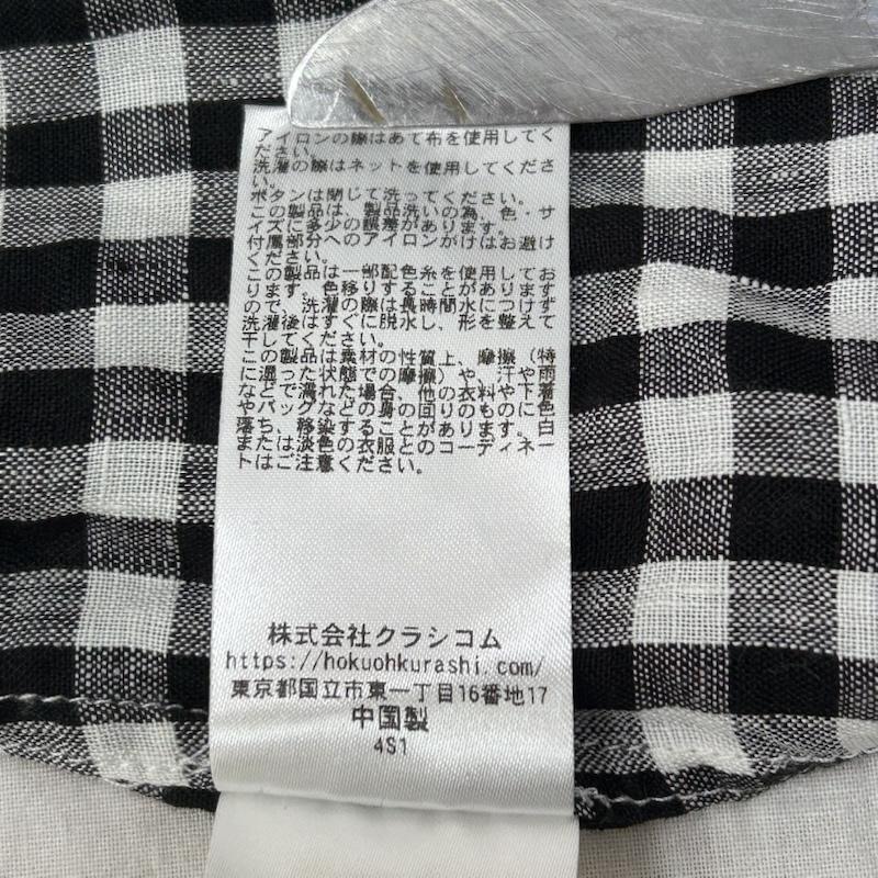 USED古着 USED/古着 シャツ、ブラウス 七分袖 KURASHI&TripsPUBLISHING 北欧、暮らしの道具店 PermanentAge7分袖シャツ リネンシャツ ギンガムチェックシャツ Sサイズ S チェック 黒 / ブラック / black X 白 / ホワイト / white レディース USED 古着 中古 50148835