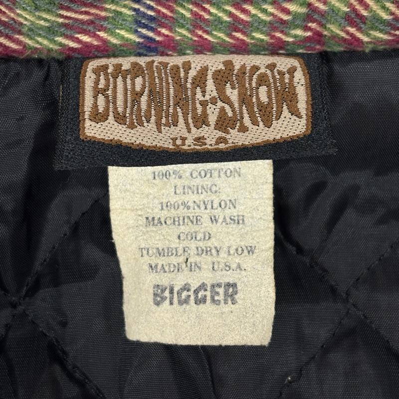 古着 USED ジャケット、上着 ジャンパー、ブルゾン BURNING SNOW BIGGER USA製 チェック柄 フランネル 中綿 シャツ ジャケット - メンズ USED 古着 中古 50149108