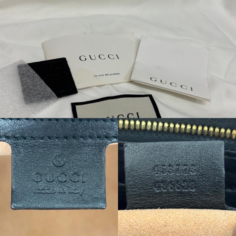 グッチ GUCCI ハンドバッグ ハンドバッグ シマ トートバッグ チェーンショルダーバッグ レザー ブラック ゴールド金具 453773 黒 / ブラック / black X 金 / ゴールド / gold color レディース USED 古着 中古 50149118