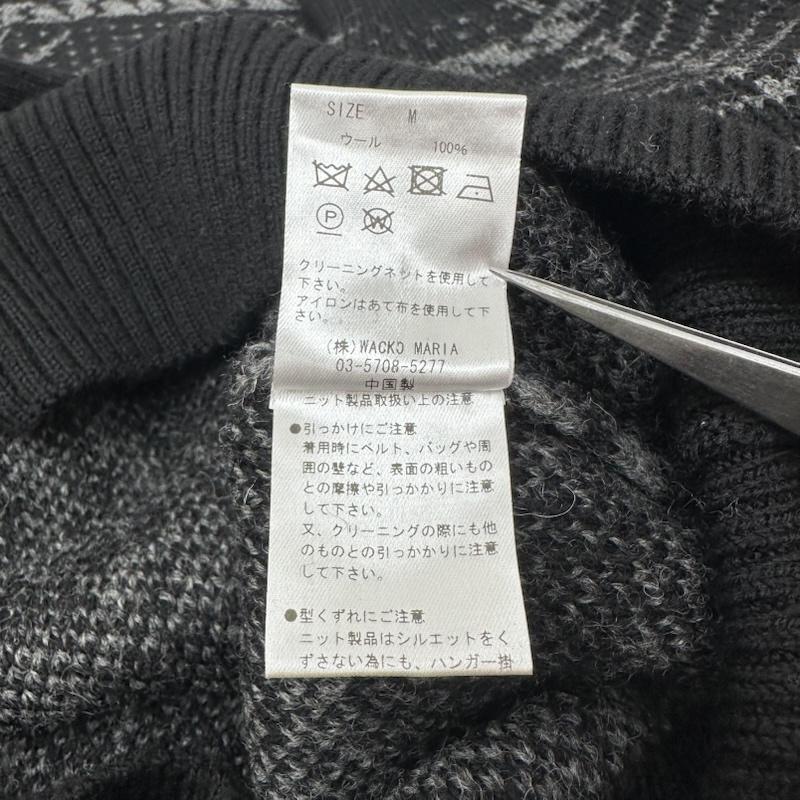 ワコマリア WACKO MARIA ニット、セーター 長袖 HIGH TIMES JACQUARD KNIT SWEATER 総柄 ニット HIGHTIMES-WM-KN05 M 黒 / ブラック / black メンズ USED 古着 中古 50149220