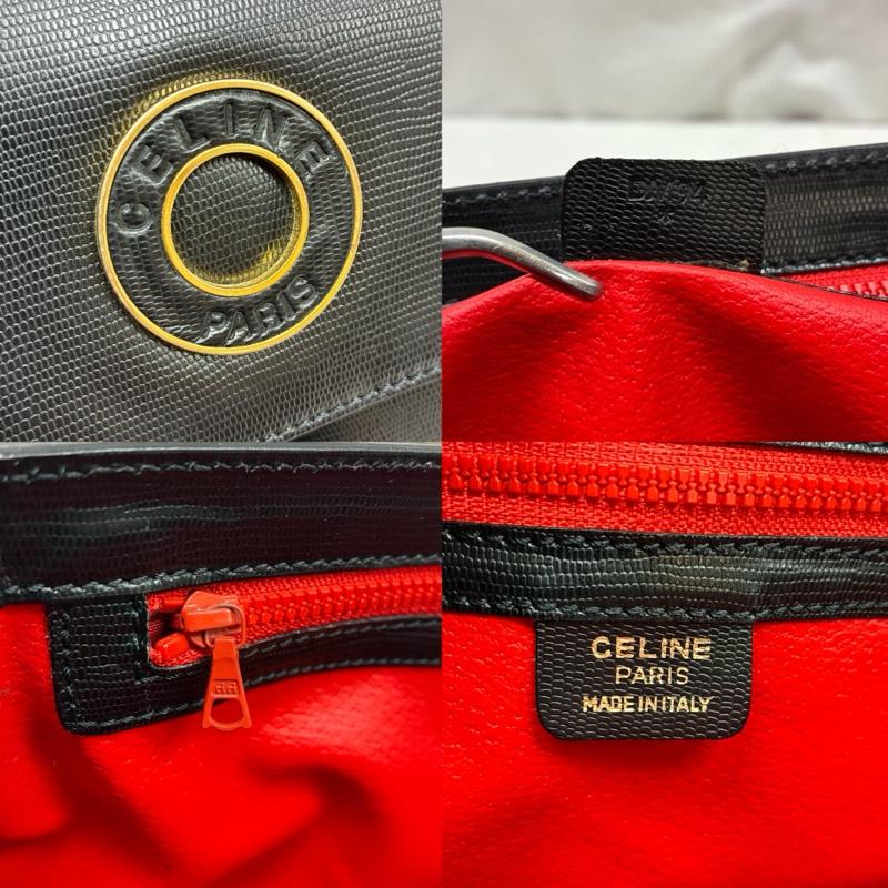 セリーヌ CELINE ショルダーバッグ ショルダーバッグ オールド サークル ロゴ レザー 2WAY ハンド ショルダー バッグ 斜め掛け ゴールド金具 - ロゴ、文字 黒 / ブラック / black X 金 / ゴールド / gold color レディース USED 古着 中古 50149436