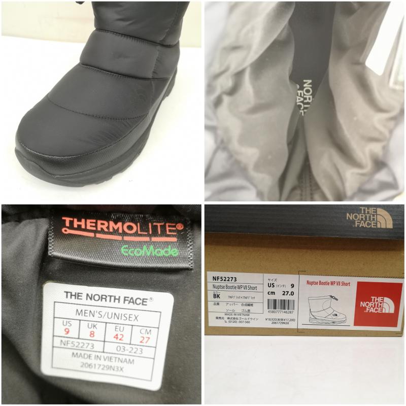 ザノースフェイス THE NORTH FACE ブーツ 一般 NUPTSE ヌプシ ブーツ ウォーター プルーフ VII ショート NF52273 27.0cm 黒 / ブラック / black メンズ USED 古着 中古 50149671