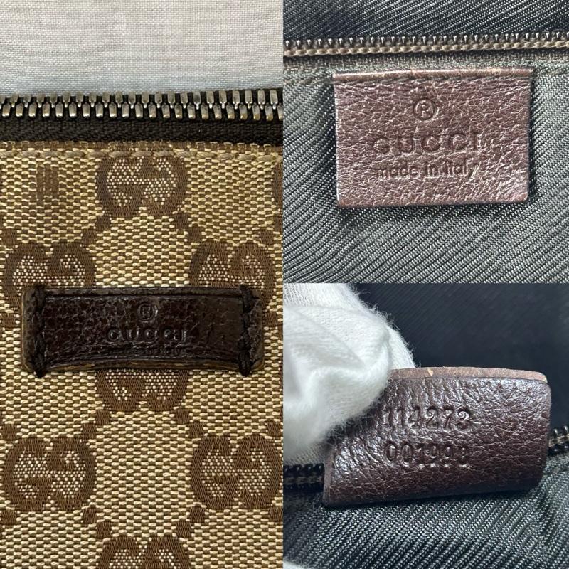 グッチ GUCCI ショルダーバッグ ショルダーバッグ GGキャンパス 斜め掛け レザーバッグ クロスボディバッグ ブラウン - 総柄 茶 / ブラウン / brown レディース USED 古着 中古 50149837