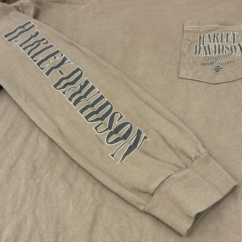 ハーレーダビッドソン Harley-Davidson Tシャツ 長袖 Hanes 2010 ロングスリーブ ポケット Tシャツ 4面 プリント L メンズ USED 古着 中古 50150186
