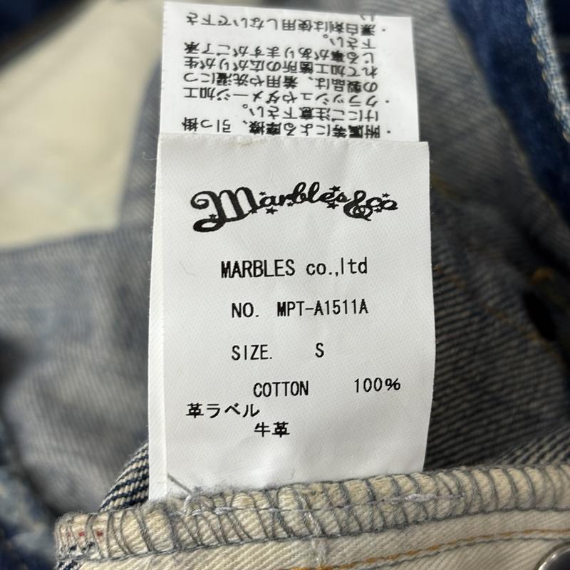 マーブルズ MARBLES ボトムス ボトムス MPT-A1511A ダメージリペア加工 デニム ストレート パンツ 赤耳 セルビッジ S インディゴ / インディゴ / Indigo メンズ USED 古着 中古 50150207