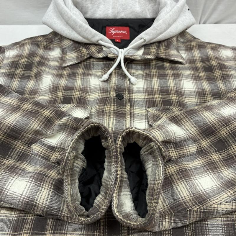 シュプリーム Supreme パーカー 長袖 21AW Hooded Flannel Zip Up Shirt ジップアップ パーカー チェック シャツ L チェック X ロゴ、文字 X 刺繍 メンズ USED 古着 中古 50150359