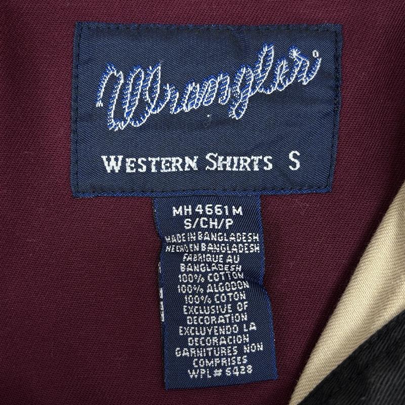 ラングラー Wrangler シャツ、ブラウス 長袖 パネル切替し クレイジーパターン チロリアンテープ ヨーク シャツ S メンズ USED 古着 中古 50150446