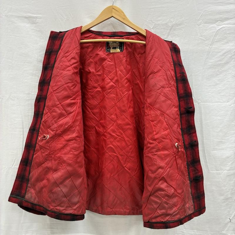 ウールリッチ WOOLRICH ジャケット、上着 ジャンパー、ブルゾン 50s 60s ウール マッキーノ クルーザー ハンティング ジャケット 44 チェック 黒 / ブラック / black X 赤 / レッド / red メンズ USED 古着 中古 50150781
