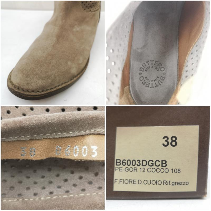 ブッテロ BUTTERO ブーツ 一般 パンチング スエード ブーツ 38 24.0cm ベージュ / ベージュ / beige レディース USED 古着 中古 50151168