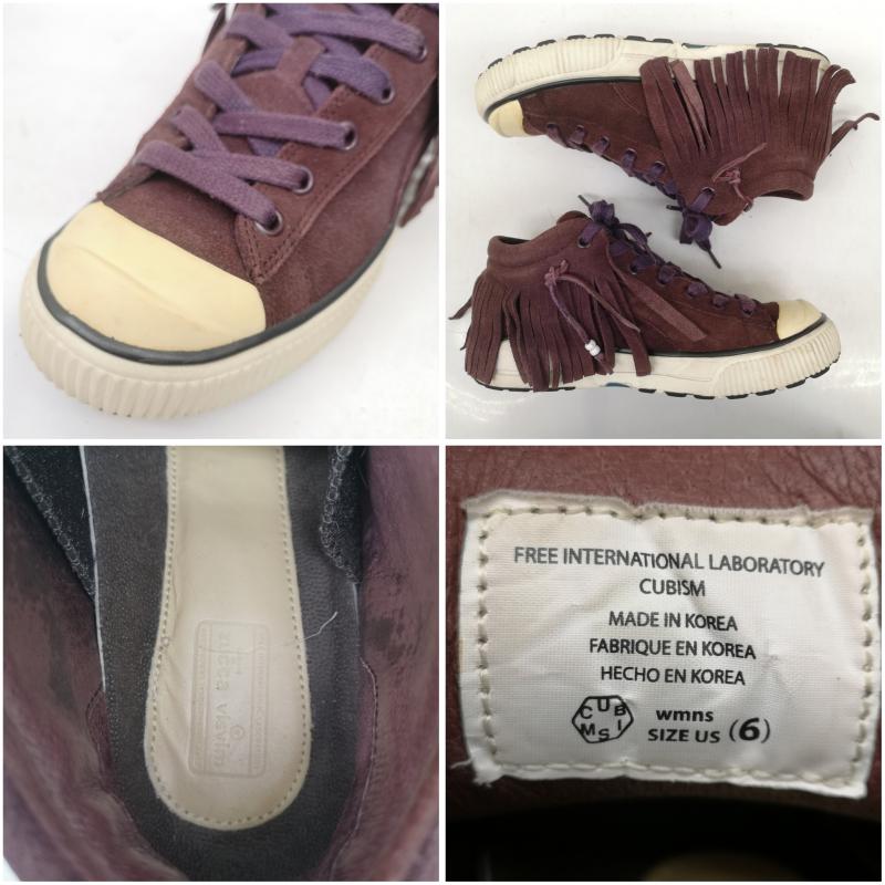 ビズビム VISVIM スニーカー スニーカー CABANE de ZUCCa フリンジ スエード スニーカー 24.0cm 紫 / パープル / purple レディース USED 古着 中古 50151206