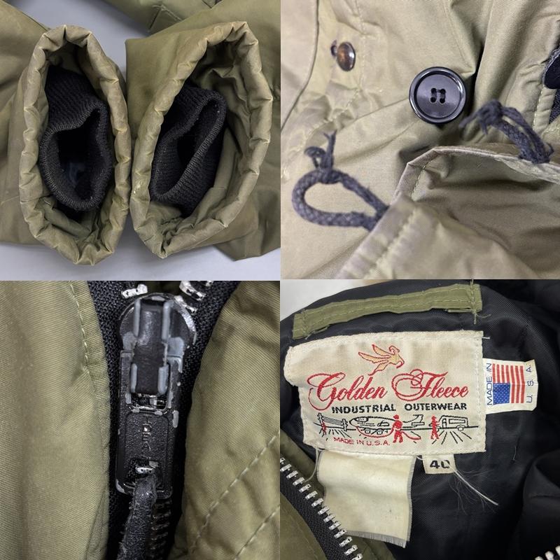 ゴールデンフリース golden freece ジャケット、上着 ジャンパー、ブルゾン 80-90年代 ビンテージ USA製 IDEAL ZIP N-3Bタイプ ミリタリー フライト ジャケット 40 メンズ USED 古着 中古 50151328