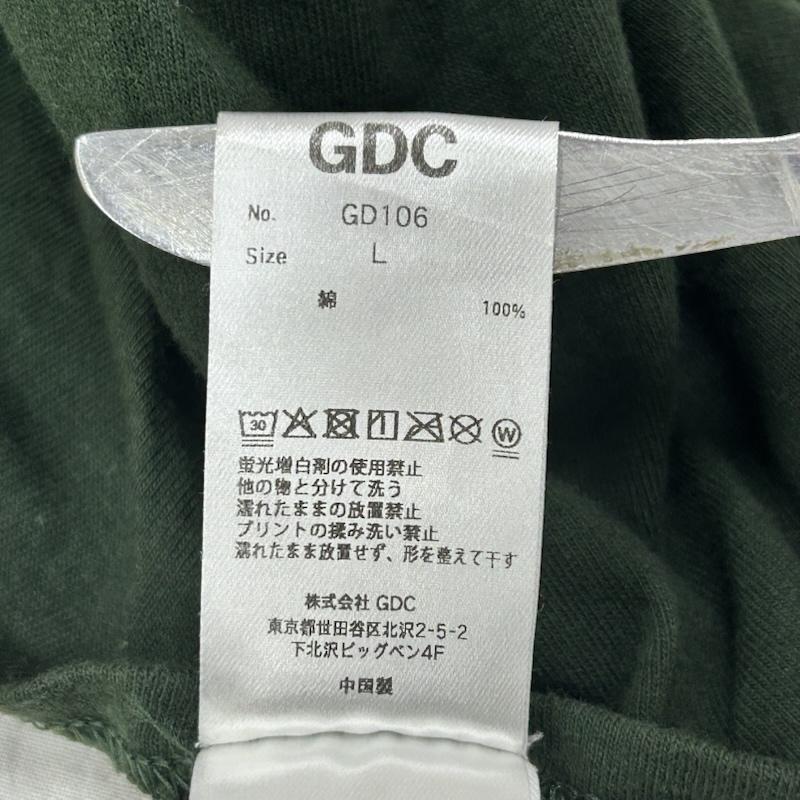 ジーディーシー GDC Tシャツ 半袖 kinski live forever ラメプリント半袖Tシャツ GD106 グリーン L ロゴ、文字 緑 / グリーン / green メンズ USED 古着 中古 50151360