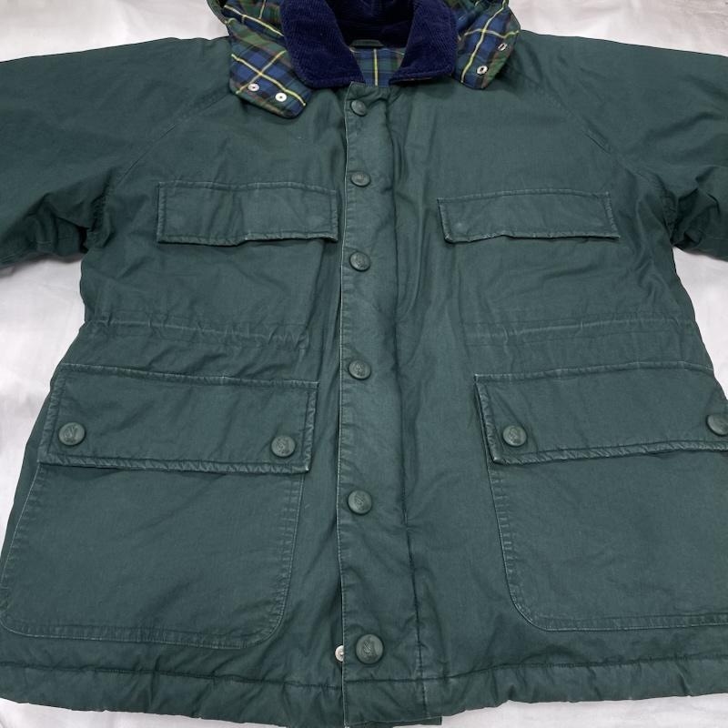 ノーティカ NAUTICA ジャケット、上着 ダウンジャケット ダウン ジャケット コート コーデュロイカラー チェック ヴィンテージ フード着脱可能 M 緑 / グリーン / green メンズ USED 古着 中古 50151473