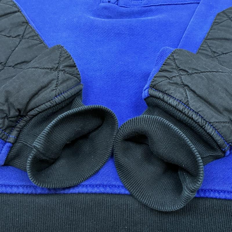 ポロバイラルフローレン Polo by RALPH LAUREN トレーナー 長袖 ハーフジップ スウェット キルティング パッド 切替 プルオーバー トレーナー 星条旗 S ワンポイント 青 / ブルー / blue X 紺 / ネイビー / navy メンズ USED 古着 中古 50151607