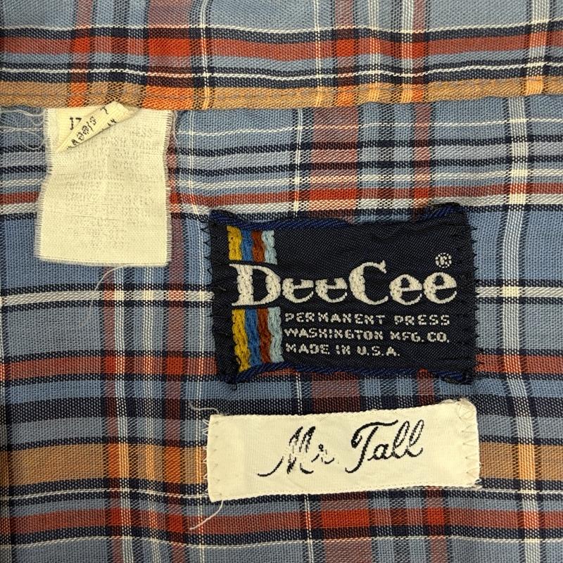 ディーシー DEECEE トップス トップス 70-80年代 ビンテージ USA製 ビッグサイズ チェック柄 長袖 ボックス シャツ 70s 80s VINTAGE XL チェック メンズ USED 古着 中古 50152007
