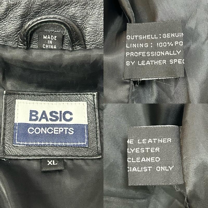 USED古着 USED/古着 ジャケット、上着 レザージャケット BASIC CONCEPTS 本革 レザージャケット 炎 フレームス ファイヤーパターン ホワイト ブラック レッド XLサイズ XL 刺繍 黒 / ブラック / black X 白 / ホワイト / white X 赤 / レッド / red メンズ USED 古着 中古 50152148