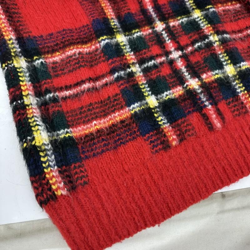 ポロラルフローレン POLO RALPH LAUREN トップス トップス アルパカ 混 タータンチェック クルーネック ニット XS 赤 / レッド / red メンズ USED 古着 中古 50152669