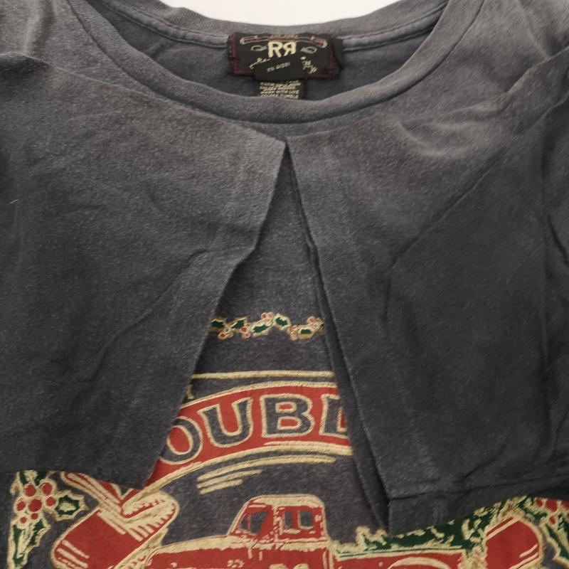 ダブルアールエル ラルフローレン RRL RALPH LAUREN トップス トップス 90s PRINT LOGO T-SHIRT プリント ロゴ Tシャツ トラック ひいらぎ USA製 三ツ星タグ L 黒 / ブラック / black メンズ USED 古着 中古 50152747