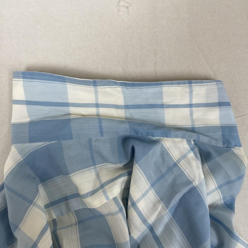 古着 USED トップス トップス 60s 70s MATT Andrews ヴィンテージ オープン カラー チェック 半袖 ボックス シャツ M 水色 / ライトブルー / メンズ USED 古着 中古 50152767