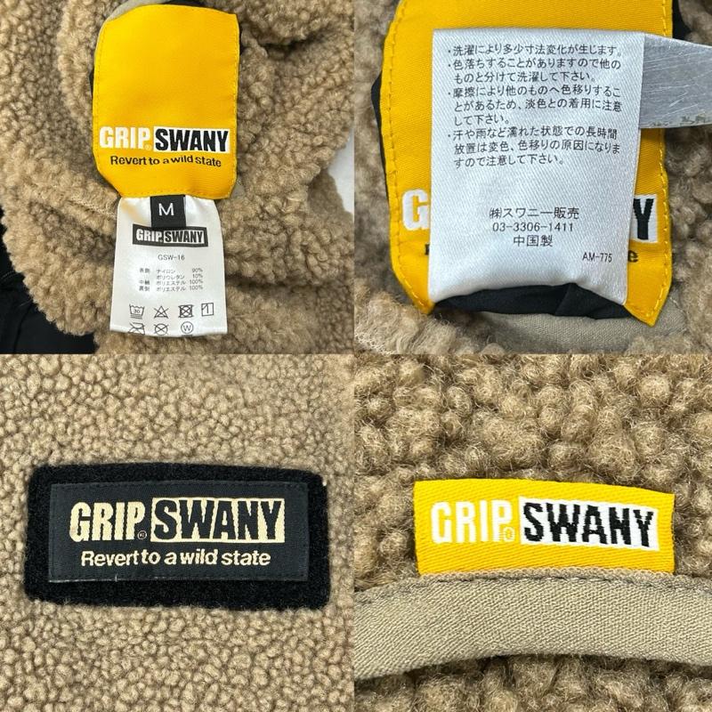 USED古着 USED/古着 コート コート一般 GRIP SWANY グリップスワニー リバーシブルボアコート ブラック ベージュ Mサイズ M 無地 X ワンポイント 黒 / ブラック / black X ベージュ / ベージュ / beige メンズ USED 古着 中古 50152787