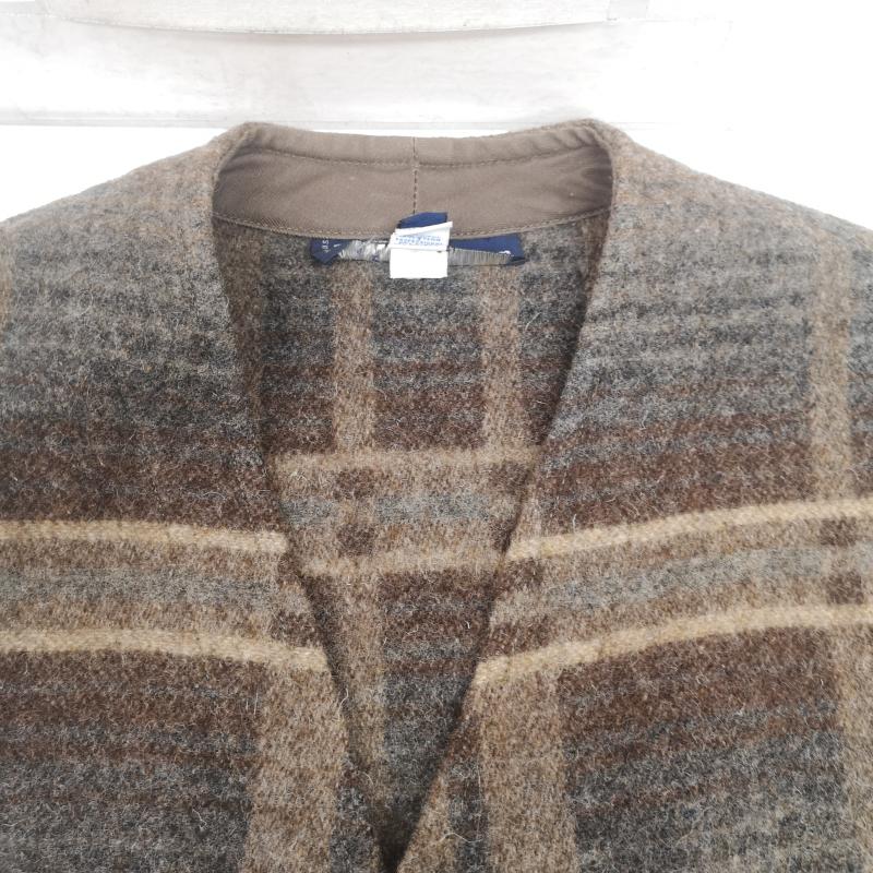 ラルフローレン RALPHLAUREN トップス トップス 80s 90s ウール ベスト ジャケット チェック柄 レザートリム USA製 M 茶 / ブラウン / brown メンズ USED 古着 中古 50152857