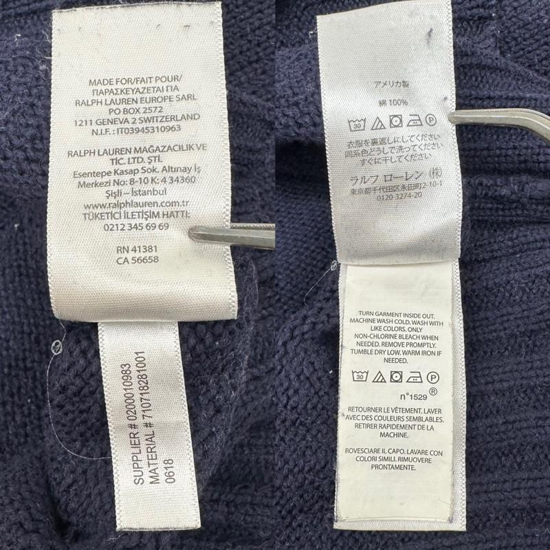 ポロラルフローレン POLO RALPH LAUREN トップス トップス USA製 星条旗 アイコニック フラッグ ニット セーター XS 紺 / ネイビー / navy メンズ USED 古着 中古 50152888