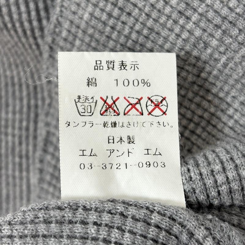 エムアンドエム M&M トップス トップス ロゴ 刺繍 クルーネック 長袖 サーマル カットソー M 灰 / グレー / gray メンズ USED 古着 中古 50152938