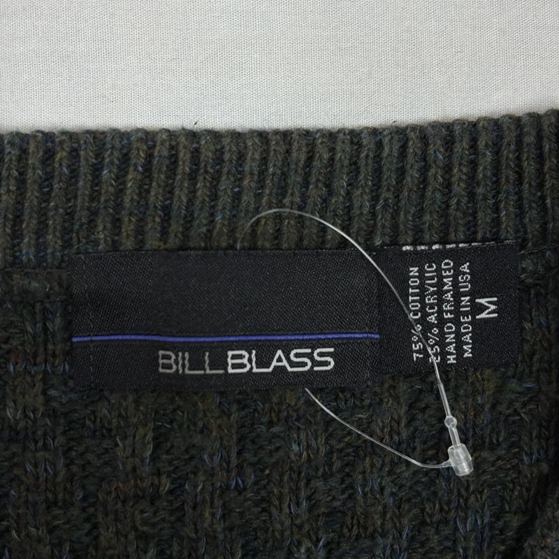 古着 USED トップス トップス BILL BLASS 90年代 ビンテージ USA製 Vネック サーマル ニット セーター 90s VINTAGE M メンズ USED 古着 中古 50153015