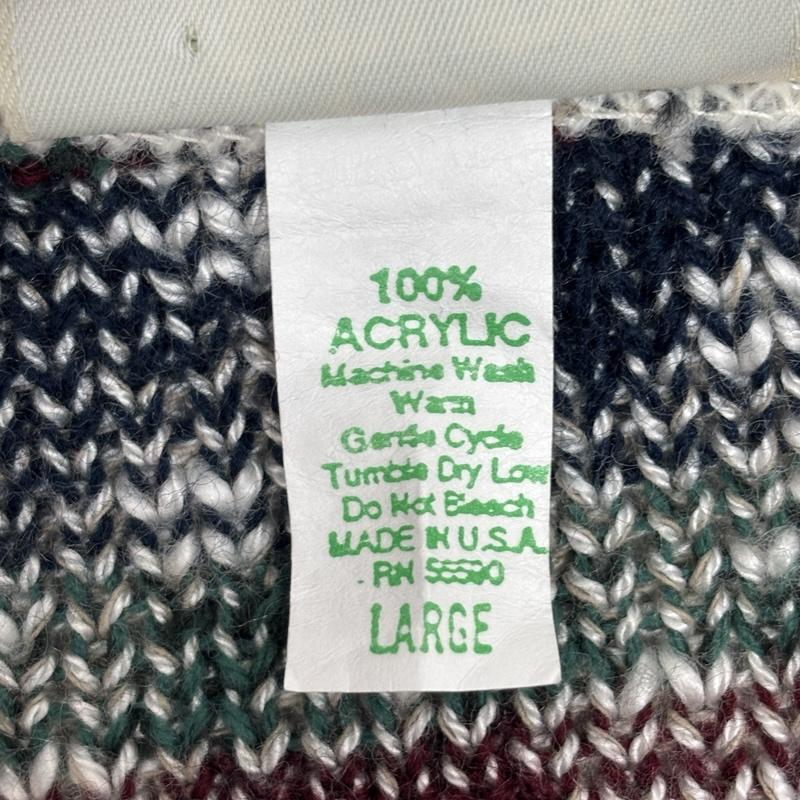 古着 USED カーディガン 長袖 Ash Creek 90年代 ビンテージ USA製 総柄 アクリル ニット カーディガン 90s VINTAGE L 総柄 メンズ USED 古着 中古 50153283