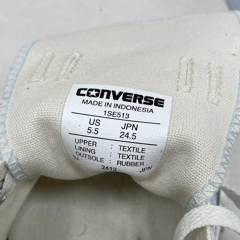 コンバースオールスター Converse All Star スニーカー スニーカー TREKWAVE SW HI トレックウェーブ 厚底 レースアップ ハイカット スニーカー シャーベットアイス 24.5cm 無地 水色 / ライトブルー / レディース USED 古着 中古 50153380