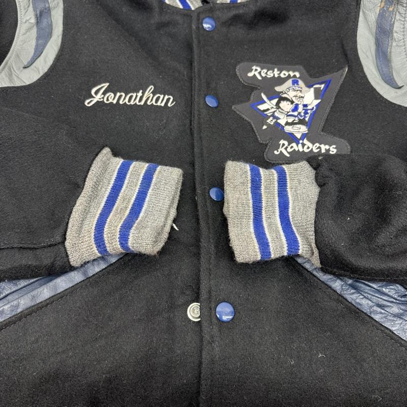 デロング DELONG ジャケット、上着 ジャンパー、ブルゾン 90s Raiders ウール スタジャン XS 黒 / ブラック / black メンズ USED 古着 中古 50153949