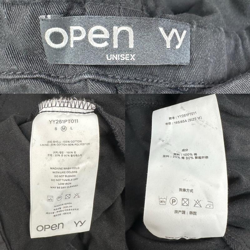 古着 USED パンツ ワークパンツ、ペインターパンツ OPEN YY Woven WASHED ROLLED CARGO PANTS カーゴ パンツ YY251PT011 M 黒 / ブラック / black メンズ USED 古着 中古 50153960