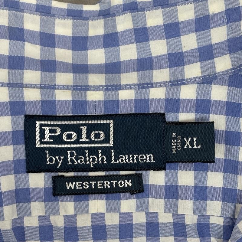 ポロバイラルフローレン Polo by RALPH LAUREN シャツ、ブラウス 長袖 WESTERTON ギンガムチェック ビッグサイズ 長袖 シャツ XL 白 / ホワイト / white X 水色 / ライトブルー / メンズ USED 古着 中古 50154104
