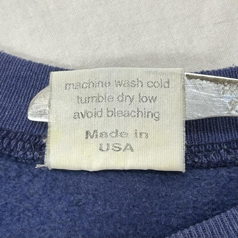 USフルギ US古着 トレーナー 長袖 90s zorleic USA製 スウェット navy ラインデザイン 刺繍ロゴ L L ロゴ、文字 紺 / ネイビー / navy メンズ USED 古着 中古 50154371