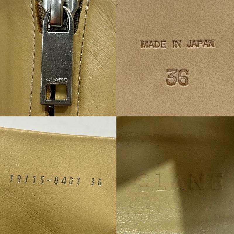 クラネ CLANE ブーツ ショートブーツ スクエアトゥ レザーショートブーツ ベージュ ステッチデザイン 36 日本製 23.0cm 無地 ベージュ / ベージュ / beige レディース USED 古着 中古 50154374
