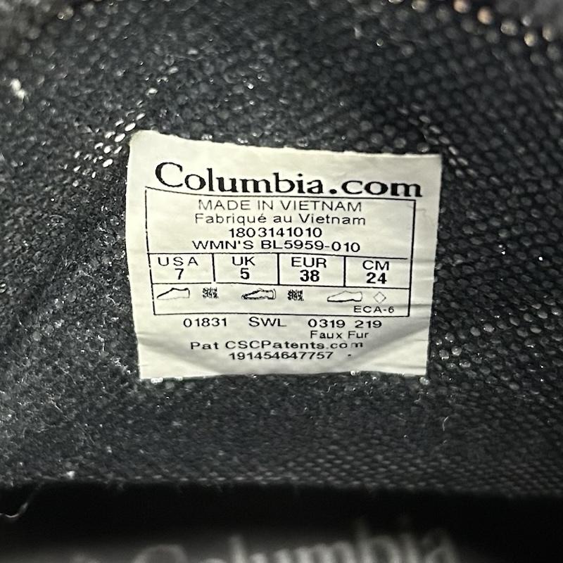 コロンビア Columbia ブーツ ロングブーツ minx slip 3 BLACK US7(24cm) OMINI-HEAT WATERPROOF US:7 ロゴ、文字 黒 / ブラック / black レディース USED 古着 中古 50154398