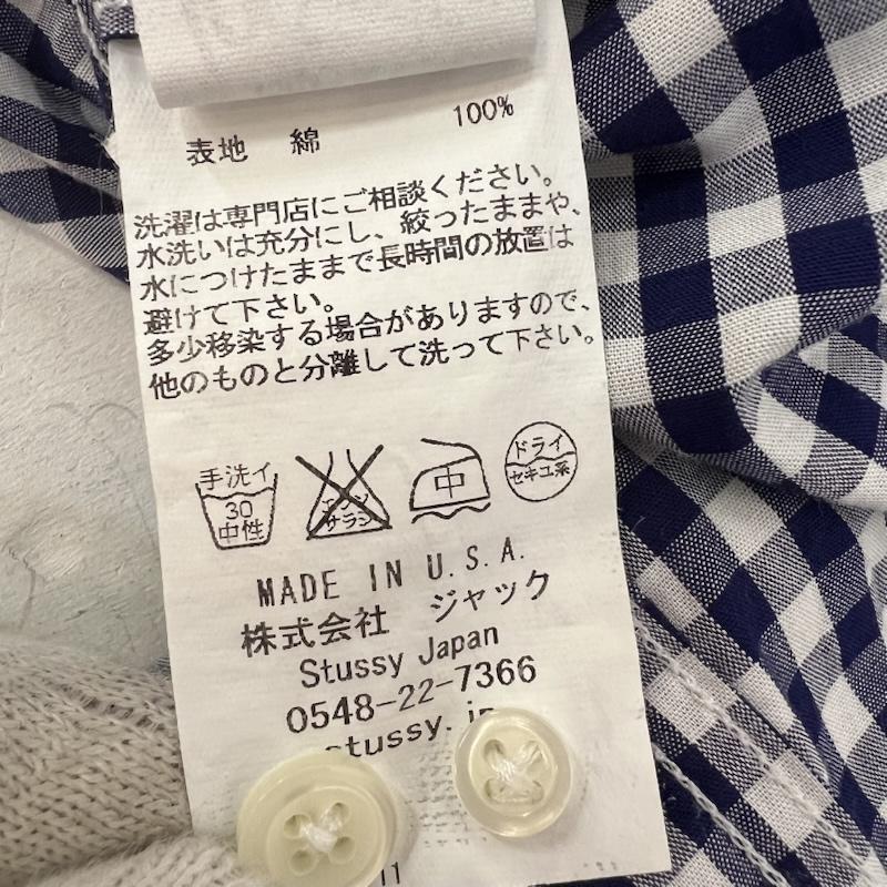 ステューシー STUSSY シャツ、ブラウス 長袖 USA製 ギンガムチェック プルオーバー シャツ M 青 / ブルー / blue メンズ USED 古着 中古 50154430