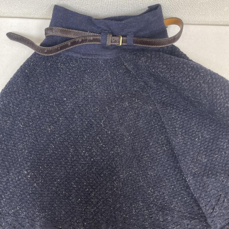 イリアンローヴ iliann loeb スカート ひざ丈スカート ニット スカート ネイビー ケーブル ニット ベルト 紺 / ネイビー / navy レディース USED 古着 中古 50154513