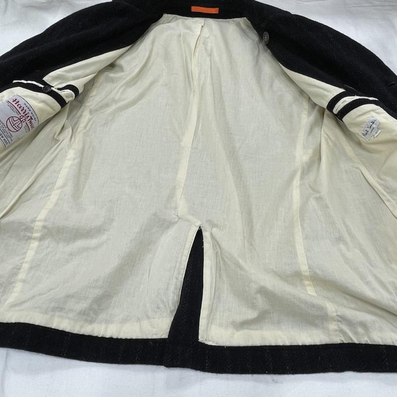 ポールスミス Paul Smith コート ピーコート Pコート ハリスツイード コラボ ウール ジャケット コレクション ダブル L ストライプ 紺 / ネイビー / navy メンズ USED 古着 中古 50154717