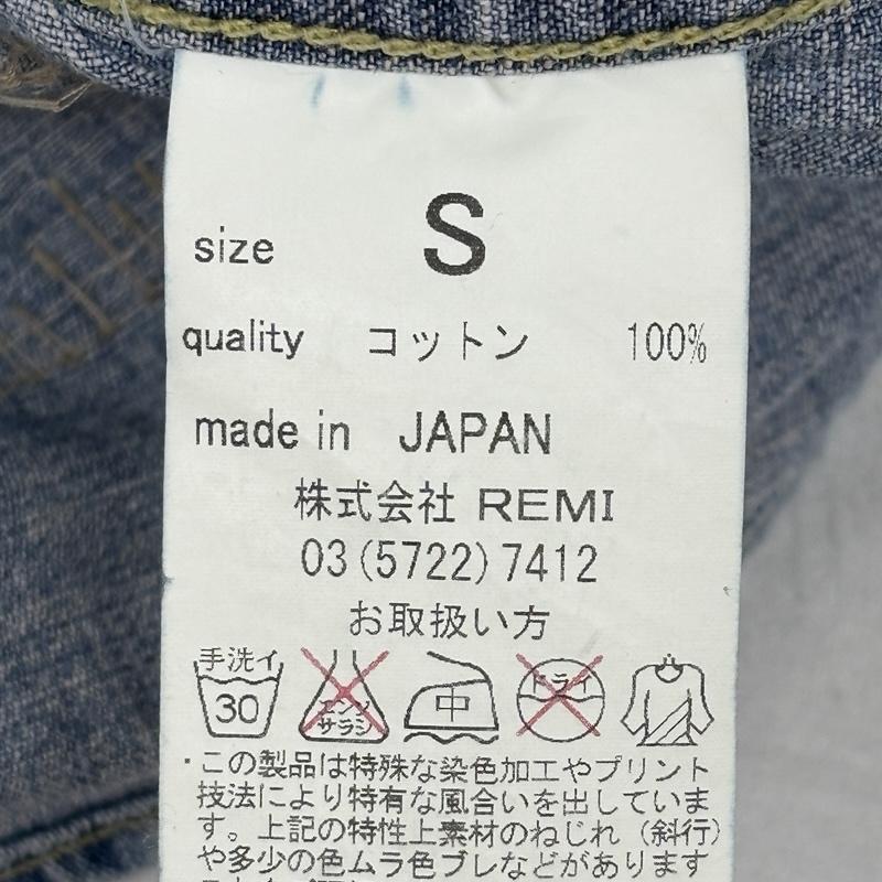 レミ レリーフ REMI RELIEF シャツ、ブラウス 長袖 デニム ウエスタン 長袖 シャツ バック ペイズリー バンダナ ビーズ紐なし S メンズ USED 古着 中古 50154783