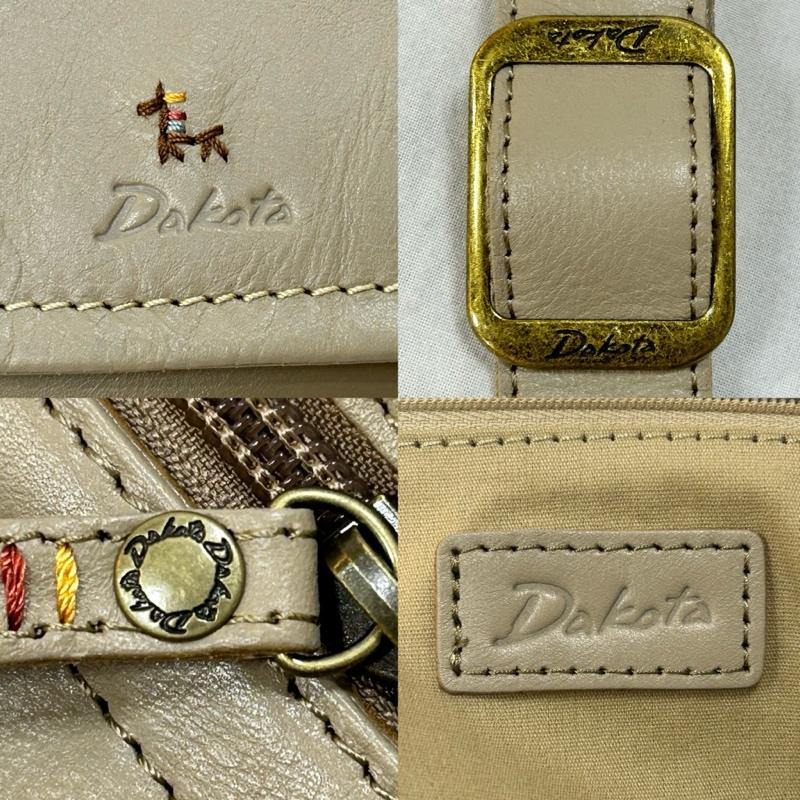 ダコタ Dakota ショルダーバッグ ショルダーバッグ 牛革ショルダーバッグ B5サイズ かぶせ形 グレージュ 馬刺繍 ロゴ型押し - ロゴ、文字 X ワンポイント ベージュ / ベージュ / beige レディース USED 古着 中古 50155132