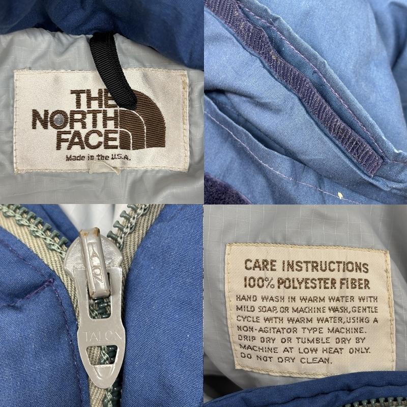 ザノースフェイス THE NORTH FACE ジャケット、上着 ダウンジャケット 70年代 ビンテージ 茶タグ ケアタグ付 ダウン ジャケット TALON ZIP フード付属無し 70s VINTAGE XL 青 / ブルー / blue メンズ USED 古着 中古 50155278