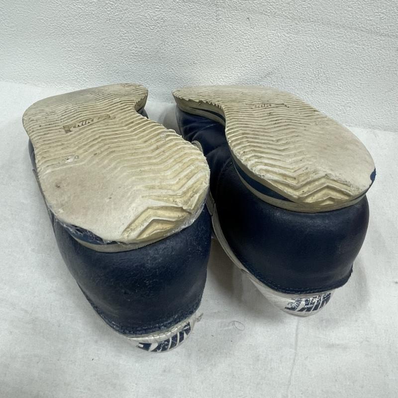 ナイキ NIKE スニーカー スニーカー 鑑賞用 90s オール レザー コルテッツ ローカット スニーカー 902008 411 ヴィンテージ 27.0cm ロゴ、文字 紺 / ネイビー / navy X 白 / ホワイト / white メンズ USED 古着 中古 50155358