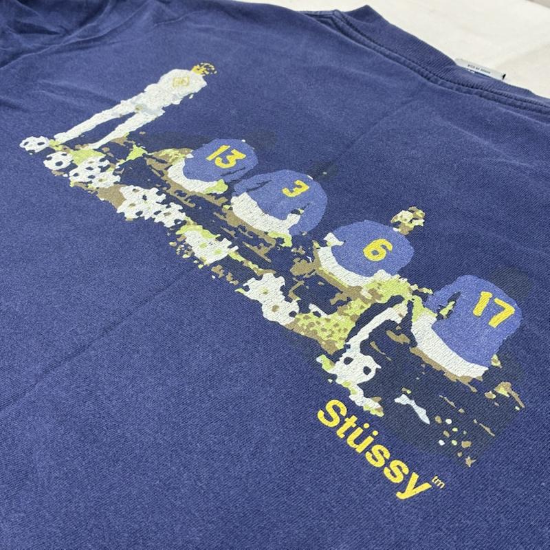 ステューシー STUSSY Tシャツ 半袖 90s USA製 銀タグ シングルステッチ Tシャツ オールド ヴィンテージ M ロゴ、文字 X プリント 青 / ブルー / blue X 紺 / ネイビー / navy メンズ USED 古着 中古 50155408