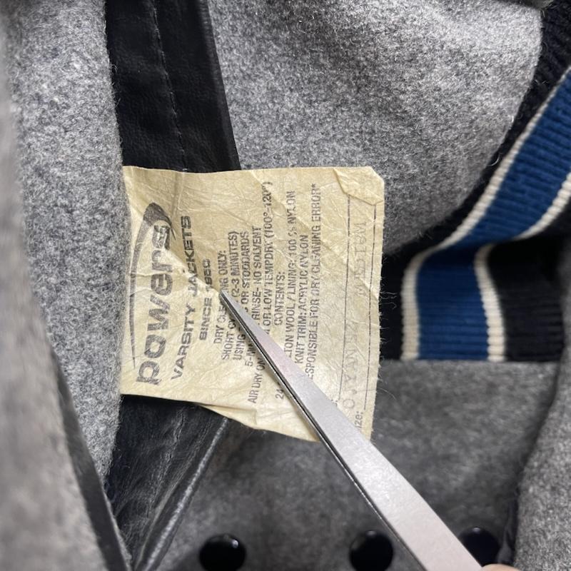 古着 USED ジャケット、上着 ジャンパー、ブルゾン powers VARSITY JACKETS 袖 レザー スタジャン バーシティ ジャケット M 黒 / ブラック / black メンズ USED 古着 中古 50155764