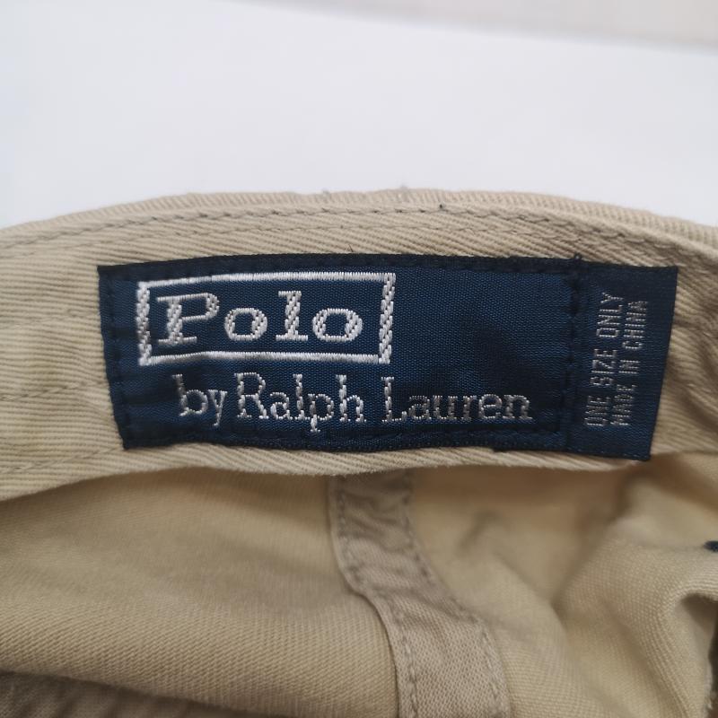 ポロバイラルフローレン Polo by RALPH LAUREN 帽子 キャップ 00s エンブレム アップリケ パッチ ベースボール キャップ - カーキ / カーキ / khaki メンズ USED 古着 中古 50156170