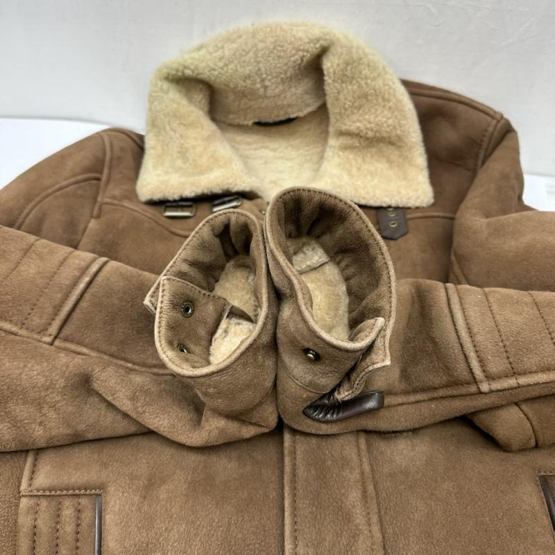 コールハーン COLE HAAN ジャケット、上着 ジャンパー、ブルゾン ラム レザー ムートン フライト ジャケット G49683 S 茶 / ブラウン / brown メンズ USED 古着 中古 50156272
