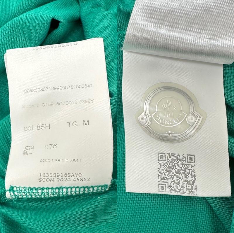モンクレール MONCLER Tシャツ 半袖 ラバー ロゴ プリント Tシャツ G10918C7D910 M 緑 / グリーン / green メンズ USED 古着 中古 50156330