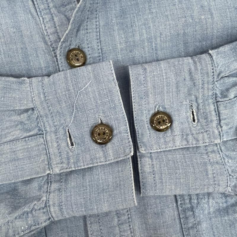 ハーレーダビッドソン Harley-Davidson シャツ、ブラウス 長袖 ロゴ刺繍 シャンブレーシャツ S 青 / ブルー / blue メンズ USED 古着 中古 50156465